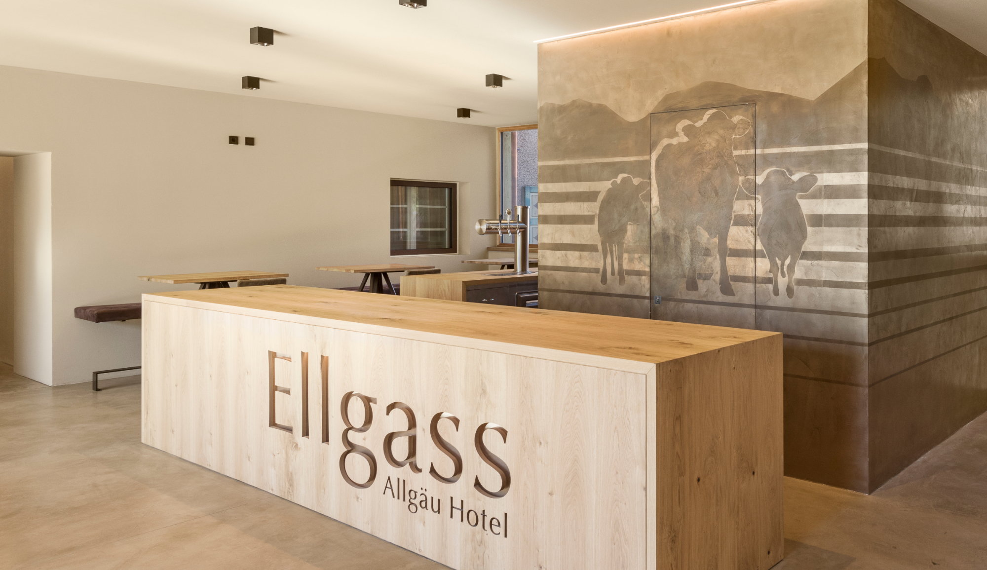 Der Eingangsbereich des Ellgass Allgäu-Hotels